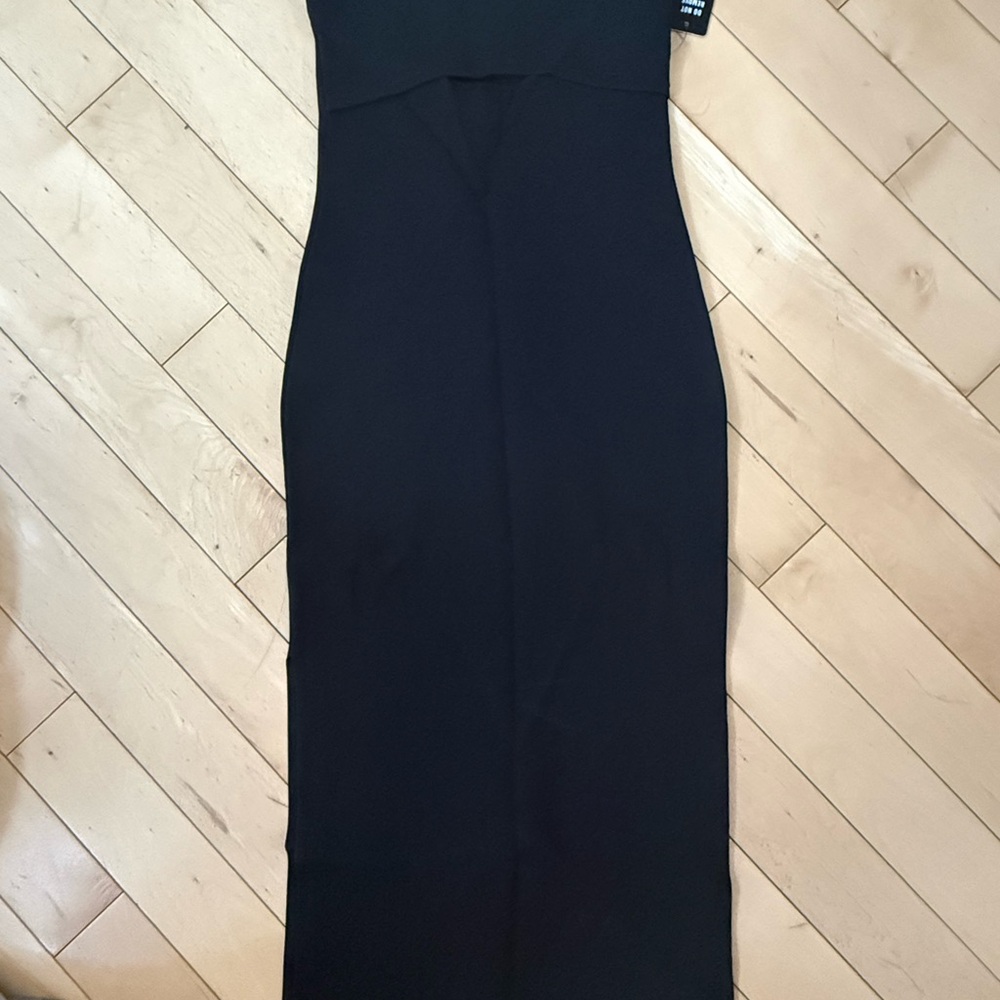 Express Black Sleeveless Maxi Dress with Front Cut Out (see photo sample)